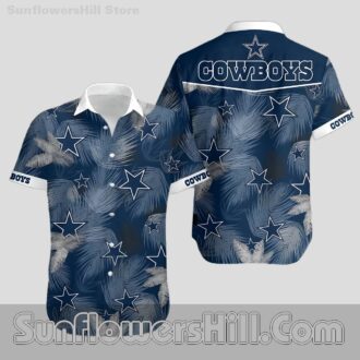 Dallas Cowboys White Palm Leaf Hawaiian Shirt for Summer Fans