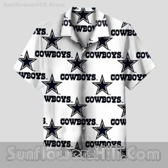 Dallas Cowboys White Star Logo Hawaiian Shirt for Football Fans on Vacation