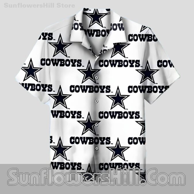 Dallas Cowboys White Star Logo Hawaiian Shirt for Football Fans on Vacation