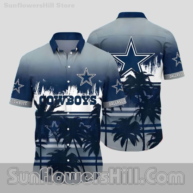 Limited Edition Dallas Cowboys Palm Tree Ombre Button Up Shirt, Perfect for Texas Game Day Fans Limited Edition Dallas Cowboys Palm Tree Ombre Button Up Shirt, Perfect for Texas Game Day Fans