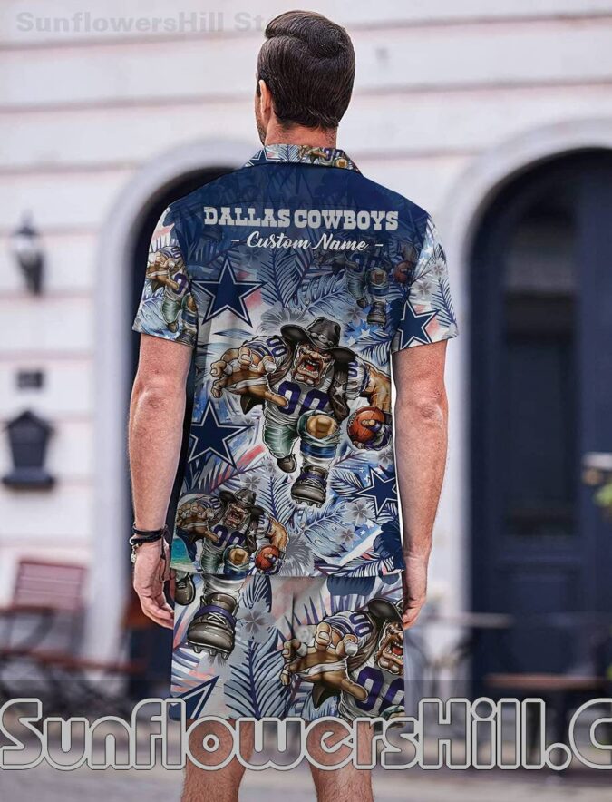 Men’s Dallas Cowboys Sports Themed Hawaiian Shirt Set for Summer Adventures