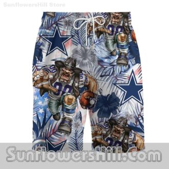 Men's Dallas Cowboys Sports Themed Hawaiian Shirt Set for Summer Adventures