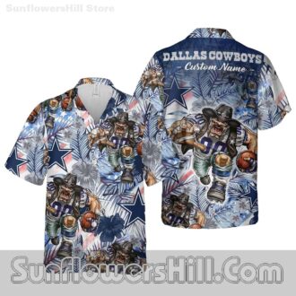 Men's Dallas Cowboys Sports Themed Hawaiian Shirt Set for Summer Adventures