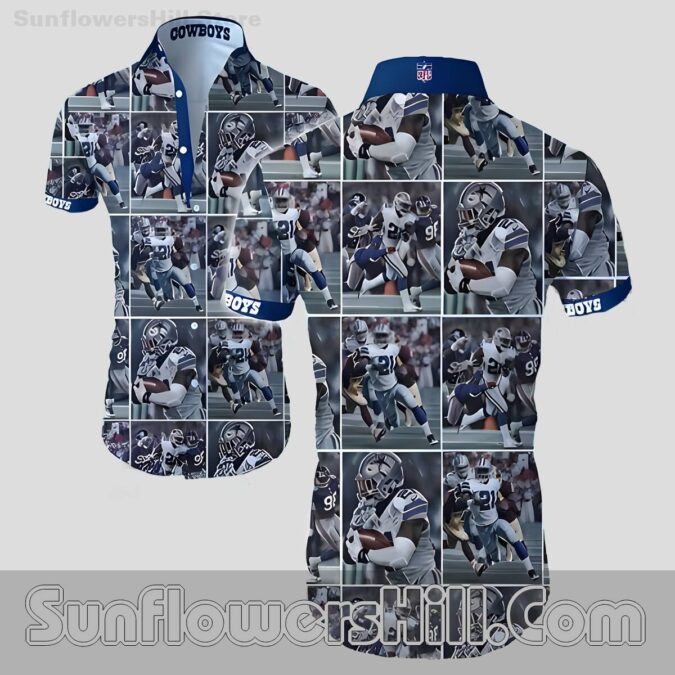 Dallas Cowboys Action Shot Player Button Up Shirt for Football Fans