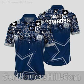 Dallas Cowboys All Over Star Print Hawaiian Shirt for Game Day Fans