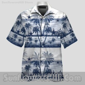 Dallas Cowboys Palm Tree Pattern Aloha Shirt, Perfect for Summer Outings