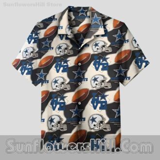Retro Dallas Cowboys Helmet Hawaiian Shirt for Tailgates and Vacations