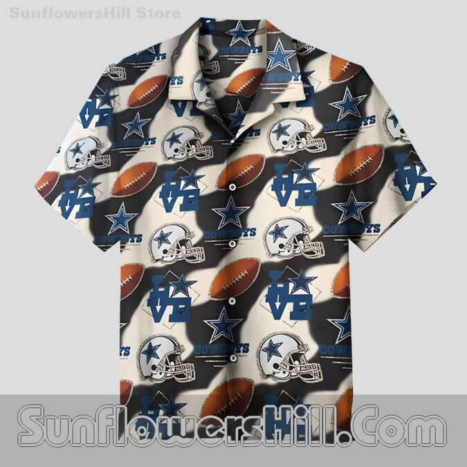 Retro Dallas Cowboys Helmet Hawaiian Shirt for Tailgates and Vacations Retro Dallas Cowboys Helmet Hawaiian Shirt for Tailgates and Vacations