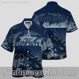 Trending Dallas Cowboys Palm Tree Button Up Shirt for Beach Trip Fans