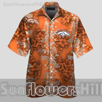 Denver Broncos All Over Floral Print Short Sleeve Shirt for Football Lovers