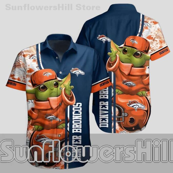 Denver Broncos Baby Yoda Relaxed Fit Button Down Shirt for Unisex Everyday Wear Denver Broncos Baby Yoda Relaxed Fit Button Down Shirt for Unisex Everyday Wear