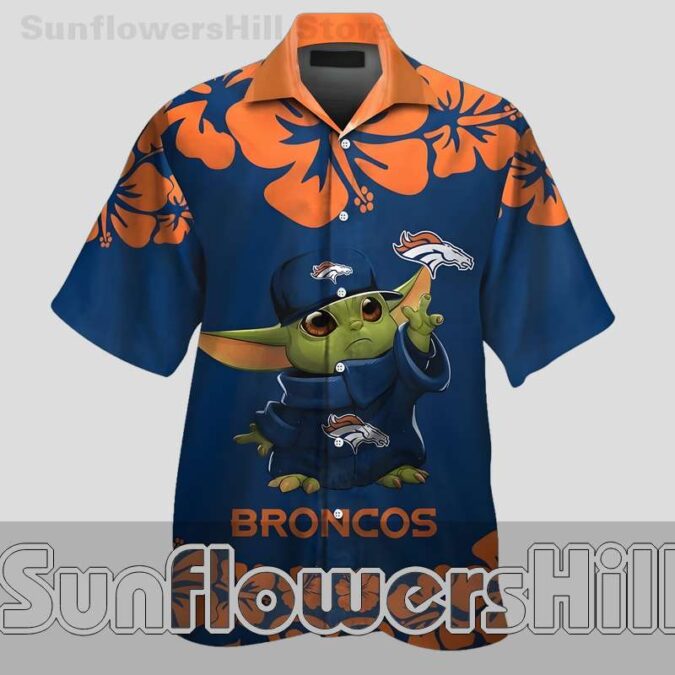 Denver Broncos Baby Yoda Unisex Button Down Shirt for Tailgate and Vacation