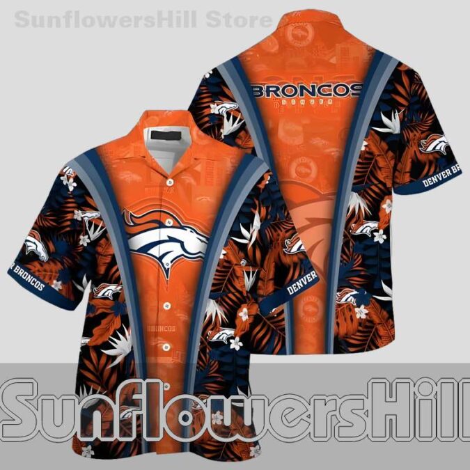 Denver Broncos Bold Orange Casual Aloha Shirt for Summer Beach Trips Denver Broncos Bold Orange Casual Aloha Shirt for Summer Beach Trips