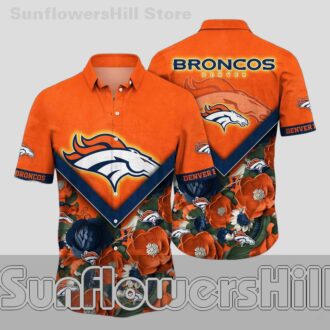 Denver Broncos Bold Orange Casual Hawaiian Shirt for Friends and Family Gatherings