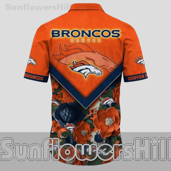 Denver Broncos Bold Orange Casual Hawaiian Shirt for Friends and Family Gatherings