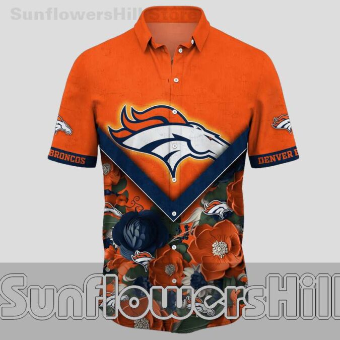 Denver Broncos Bold Orange Casual Hawaiian Shirt for Friends and Family Gatherings