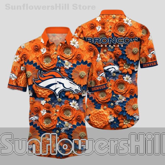 Denver Broncos Bright Bloom Hawaiian Unisex Shirt for Vacation and Everyday Wear Denver Broncos Bright Bloom Hawaiian Unisex Shirt for Vacation and Everyday Wear
