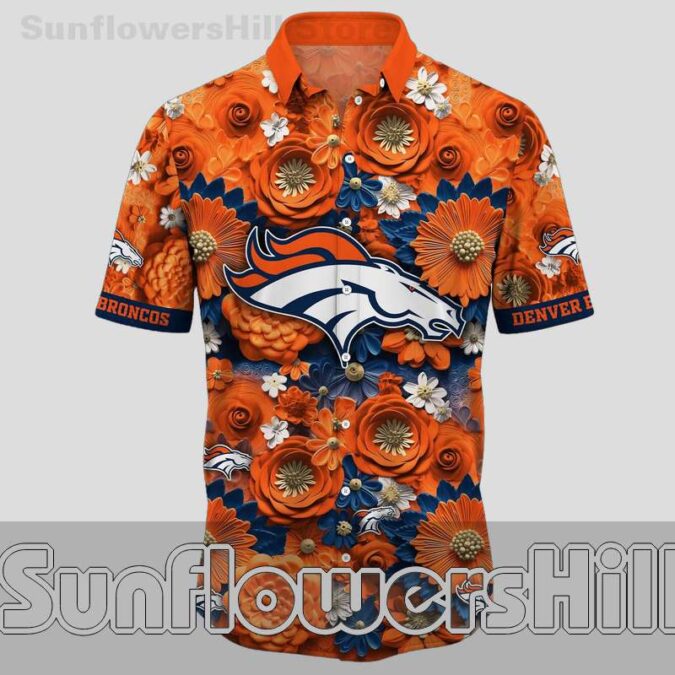 Denver Broncos Bright Bloom Hawaiian Unisex Shirt for Vacation and Everyday Wear
