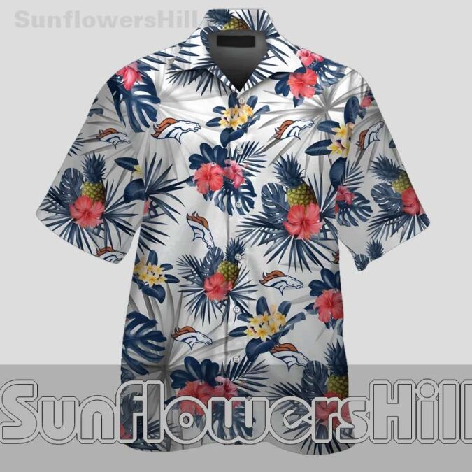 Denver Broncos Bright Floral Short Sleeve Hawaiian Shirt for Dad and Husband Gifts Denver Broncos Bright Floral Short Sleeve Hawaiian Shirt for Dad and Husband Gifts