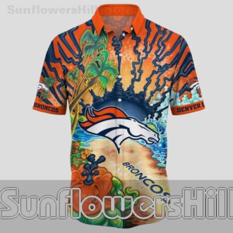 Denver Broncos Bright Island Casual Hawaiian Shirt for Vacation and Fans