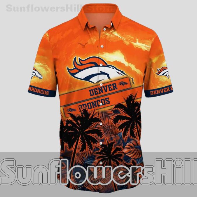 Denver Broncos Bright Sunset Casual Hawaiian Shirt for Summer Parties Denver Broncos Bright Sunset Casual Hawaiian Shirt for Summer Parties