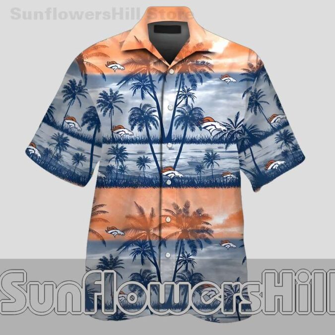 Denver Broncos Coastal Sunset Casual Short Sleeve Shirt for Football Lovers Denver Broncos Coastal Sunset Casual Short Sleeve Shirt for Football Lovers