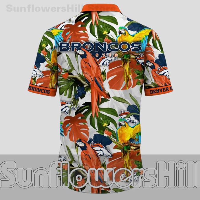 Denver Broncos Colorful Parrot Short Sleeve Hawaiian Shirt for Fans and Dads