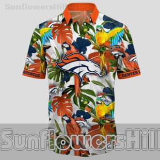 Denver Broncos Colorful Parrot Short Sleeve Hawaiian Shirt for Fans and Dads