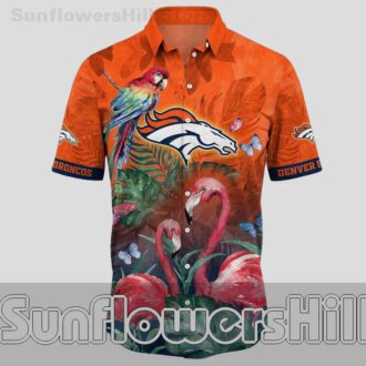 Denver Broncos Flamingo Hawaiian Shirt for Beach Trips and Summer Parties