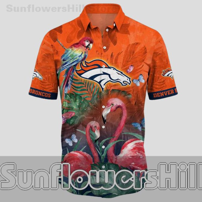 Denver Broncos Flamingo Hawaiian Shirt for Beach Trips and Summer Parties Denver Broncos Flamingo Hawaiian Shirt for Beach Trips and Summer Parties