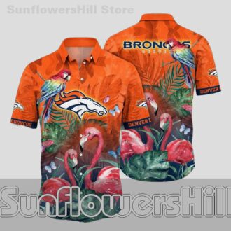 Denver Broncos Flamingo Hawaiian Shirt for Beach Trips and Summer Parties