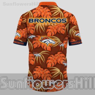 Denver Broncos Golden Leaf Unisex Hawaiian Shirt for Vacation and Tailgate