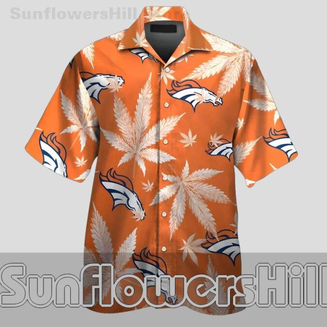 Denver Broncos Graphic Leaf Short Sleeve Shirt for Dads and Football Lovers