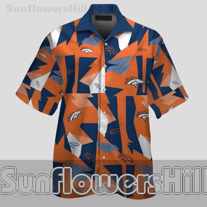 Denver Broncos Graphic Zigzag Aloha Shirt for Tailgates and BBQs