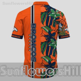 Denver Broncos Green Leaf Casual Hawaiian Shirt for Tailgate and BBQ