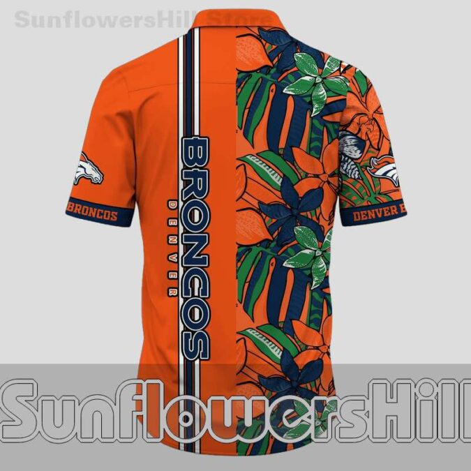 Denver Broncos Green Leaf Casual Hawaiian Shirt for Tailgate and BBQ