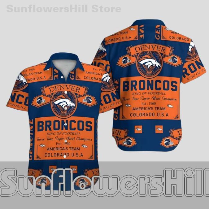 Denver Broncos King of Football Relaxed Fit Shirt for Dad and Husband Gifts
