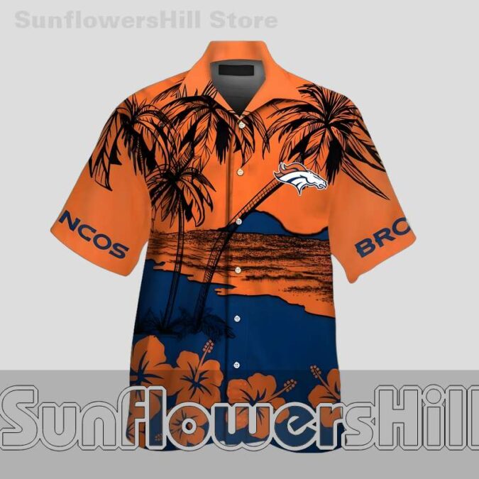 Denver Broncos Ocean Sunset Short Sleeve Hawaiian Shirt for Football Lovers Denver Broncos Ocean Sunset Short Sleeve Hawaiian Shirt for Football Lovers