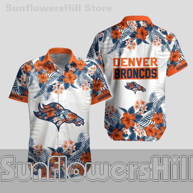 Denver Broncos Orange Blossom Short Sleeve Hawaiian Shirt for BBQ Nights Denver Broncos Orange Blossom Short Sleeve Hawaiian Shirt for BBQ Nights