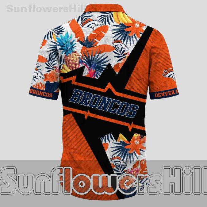 Denver Broncos Orange Fruit Print Casual Hawaiian Shirt for Father’s Day Gift