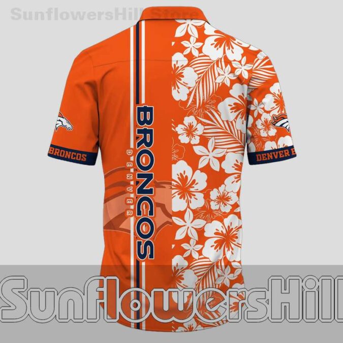 Denver Broncos Orange Hibiscus Floral Hawaiian Shirt for Game Day Fans