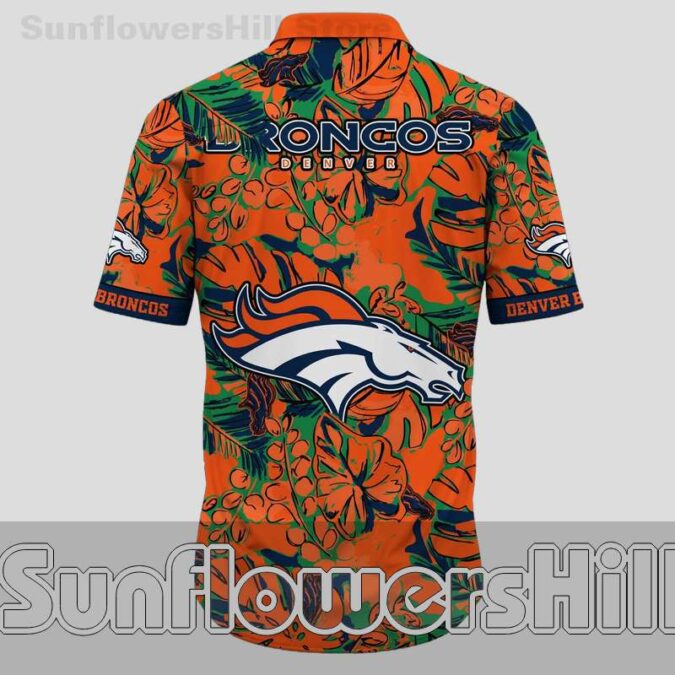 Denver Broncos Palm Leaf Unisex Hawaiian Shirt for Vacation and Everyday Wear