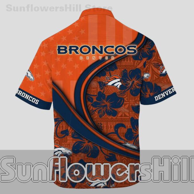 Denver Broncos Patriotic Print Hawaiian Shirt for Fourth of July BBQs