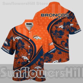 Denver Broncos Patriotic Print Hawaiian Shirt for Fourth of July BBQs