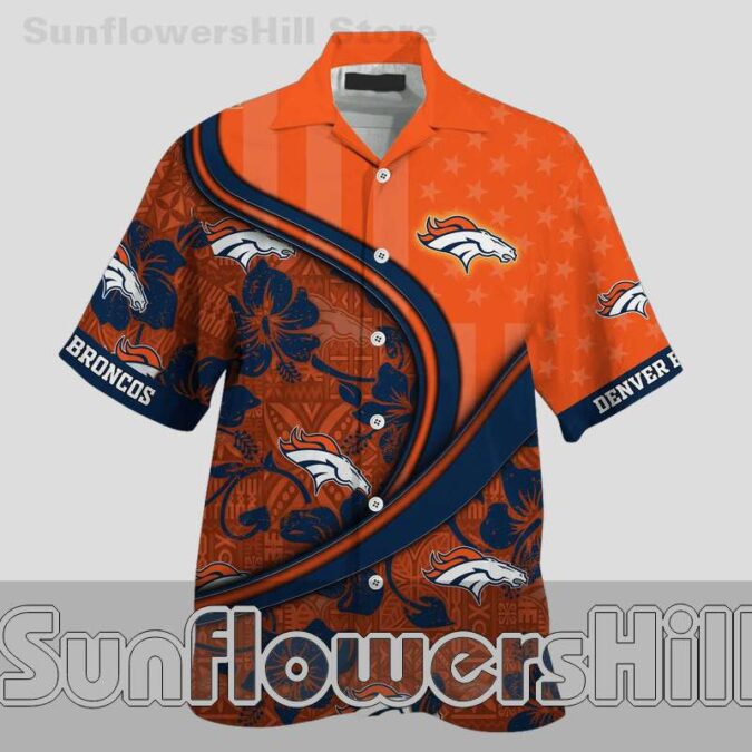 Denver Broncos Patriotic Print Hawaiian Shirt for Fourth of July BBQs