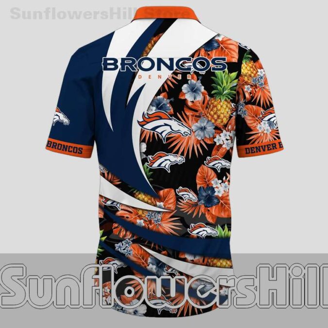 Denver Broncos Pineapple Print Hawaiian Shirt for Summer Beach Trips