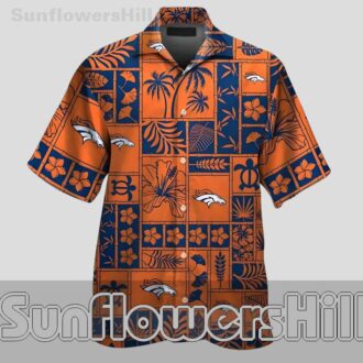 Denver Broncos Retro Floral Ocean Turtle Print Hawaiian Shirt for Summer Trips