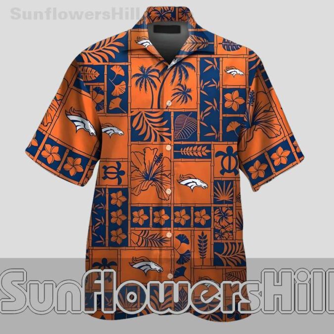 Denver Broncos Retro Floral Ocean Turtle Print Hawaiian Shirt for Summer Trips Denver Broncos Retro Floral Ocean Turtle Print Hawaiian Shirt for Summer Trips