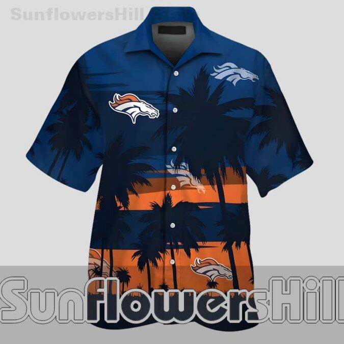 Denver Broncos Sunset Palm Hawaiian Shirt for Summer Beach Parties