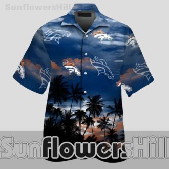 Denver Broncos Tropical Night Short Sleeve Casual Shirt for Game Day